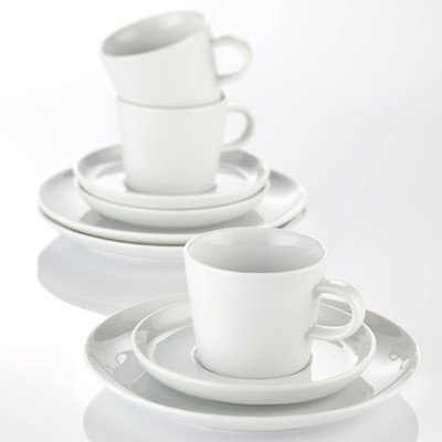 Arzberg 42100-590003-28352 Cucina-Basic Rok Kaffeeset 18-teilig, Porzellan, weiß, 29.1 x 21.7 x 32.19 cm