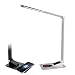 Produktbild LED Schreibtischlampe mit kabelloser Ladestation Dimmbare Tischlampe Arbeitslampe mit 5 Helligkeitsstufen 3 Farbtemperaturen Tischlampe USB Wireless Charger für iPhone, Samsung Galaxy, Huawei, Silver