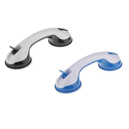 Gazechimp Badezimmer Duschgriff Badewannengriff Haltegriff mit Saugnäpfen 2er/Set (Blau, Schwarz) - 5