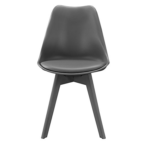 [en.casa] 2 x Esszimmerstuhl (grau) für Esszimmer / Wohnzimmer / Küche - Set - 