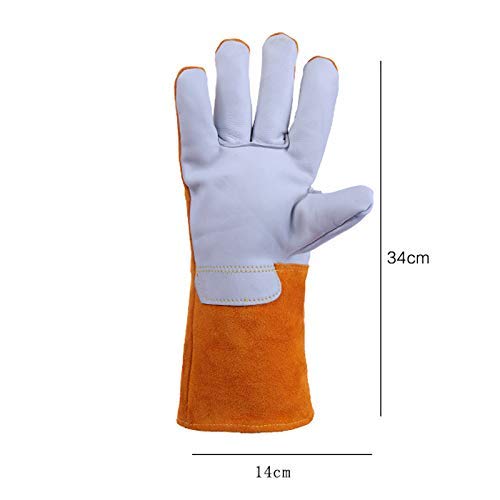 Preisvergleich Produktbild MDD Arbeitsschutzhandschuhe Schweißhandschuhe Langes, hitzebeständiges Lederfutter Sicher und bequem