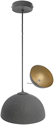 elbmoebel Industrial ceiling light fixture pendant light in grey gold black white copper living room bedroom kitchen lighting (Grey, 50cm)