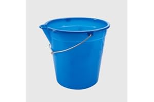 La Briantina Secchio in Plastica con Becco Versatore, Manico in Ferro Zincato, Blu, Capacità 10 Litri