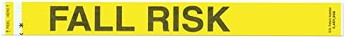 Short Stay 3050-14-PDR Short Stay Alert Bands, Tyvek"Fall Risk" Pre-Printed, State Standardization, Antimicrobial, 1" x 10", Adult/Pediatric, Yellow (Pack of 1000)