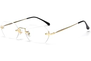 LIGOES männer rechteckig sonnenbrille rahmenlose sonnenbrille randlos achteckig kleine brillen frauen metall gold polygon blau braun uv400