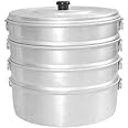 VPSK 4 Tier Aluminium Momo Steamer with 2.3 L Water Capacity (Silver, 8-inch)