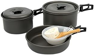 3 pcs Camping set suit pot tableware portable outdoor cookware pots hard softened aluminum