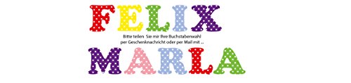 Bambinella® Buchstabe zum selbst Aufbügeln aus Velour/Flock gedruckt - hellblau mit weißen Punkten - Höhe: ca. 2,5 cm - Made in Germany