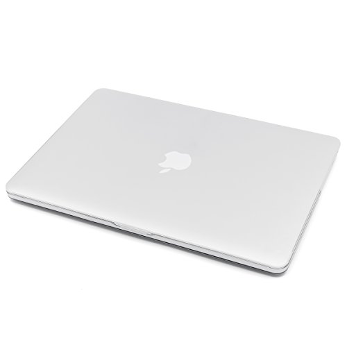 LENTION Matte Hartschale für MacBook Pro (Retina, 15″, Mitte 2012 zu Mitte 2015) Modell-A1398, LENTION Durchsichtige Plastikabdeckung & Schale für Mac Book Laptop, matte Hülle mit Gummifüßen, mit Anti-Staub Port Stecker – Transparent Weiß - 3