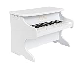 kleines Kinder Mini Klavier ab 3 Jahre in Weiß mit 25 Tasten Kids Piano mit Farbtafel und Liederheft - 8