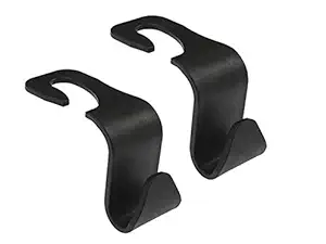 Somapa YTM Car Seat Head Rest Hook/Hanger Bag Holder - Pack of 2 Pcs (Black)