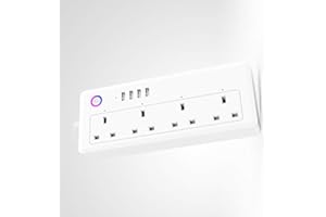 EXCALBUR EXCALIBUR - WiFi Wireless UK Smart Plug Socket Extension Lead USB For Alexa Google Home Nest