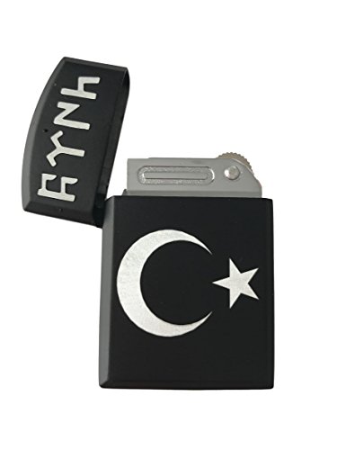 Preisvergleich Produktbild Feuerzeug - Göktürk Ay Yildiz Türk Mond mit Stern - schwarz