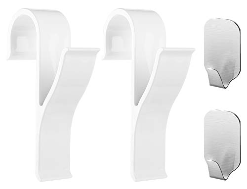 Ganchos para toallero (pack de 4) - 2 piezas de ganchos de plástico ABS para toalleros con radiador, 2 piezas de ganchos para toallas adhesivos - Mantén tu toallero en orden, Handy Picks