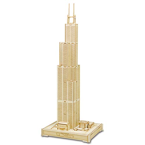 Preisvergleich Produktbild CPZP Willis Tower 3D Puzzle Wooden DIY Building Model Beste Spielzeuge