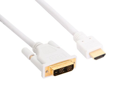 InLine 17663U HDMI Stecker-auf-DVI 18 Plus 1 Stecker Kabel (3 m) weiß/gold