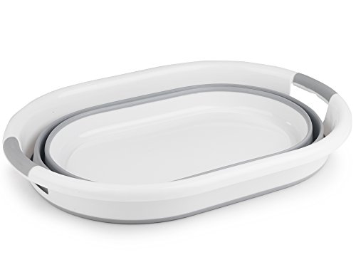 Beldray LA034816 zusammenklappbarer Wäschekorb, oval,Weiß/Grau - 2