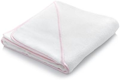 1 x Luxury Bamboo LARGE Hooded Baby Towel (90cm x 90cm) Naturally Hypoallergenic - 600gsm - Assorted Colours (Soft Pink)