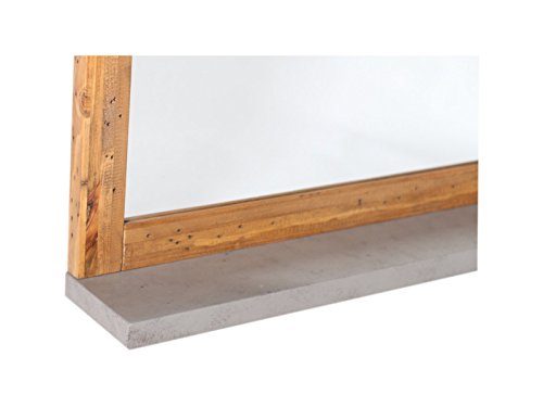Woodkings® Spiegel 80x70cm Burnham Echtholz Pinie natur rustikal und MDF in Betonoptik grau Badspiegel in Beton optik Möbel Badmöbel Badezimmerspiegel - 5