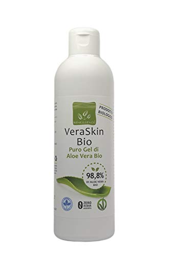VeraSkin Gel di Aloe Vera Biologica 98,8% - prodotto Italiano - Lenitivo - Idratante - Ristrutturante da 250 ml