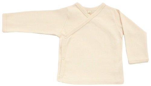 Organic Cotton Baby Kimono Bodysuit GOTS Certified No Dyes (Natural, 3-6m)
