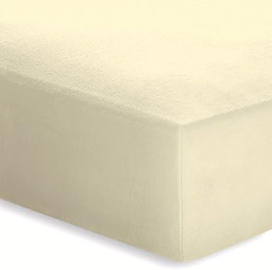 Schlafgut 50321 00002000 002 094 Fleece Jersey Fitted Sheet Cotton, Ecru, 200 x 100 x 1 cm