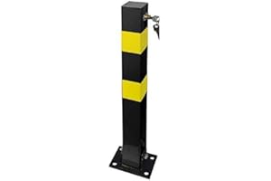 Shield Autocare Parking Bollard – Lockable Folding Security Post for Driveway – Heavy Duty Parking Drop Down Barrier with 4 Keys – Removable Square Bollards for Driveways