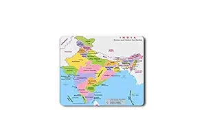 India Map Design|Corporate Mouse Pad|Anti-Slippery Mouse Pad |Without Wrist Support Mouse Pad for Laptop Desktop Computer PC Gaming Wireless Mouse|Mouse Pad for Office Girls Boys Kids Students|India Map Print| Rectangular Gaming Mouse Pad