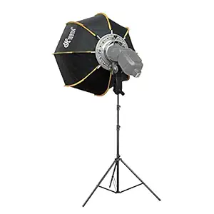 HIFFIN (90cm) Lightweight & Portable Soft Box Comes 9ft Light Stand & S2 Metal Type Bracket & 2 Diffuser Compatible with All Flash Speedlights (Octagonal Softbox 90 cm SPL 9ft Light Stand)