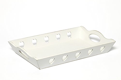 Heitmann Deco 66053 Holz-Tablett, Holz, Weiss, 28 x 19 x 4 cm - 2