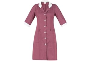 GIBLOR'S - Camice Grembiule Ortensia da Donna in Cotone, per Hotel, Casa, Colf, Domestica, Cameriera, Pulizie, disponibile in diverse taglie e colori