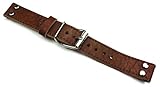 Sulla Herren Leder Uhrenarmband Pilot Feste Stege 20mm