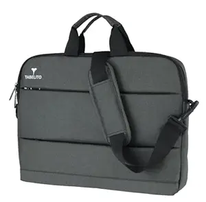 Tabelito Dexter Prime 15.6 inch Slim Laptop Shoulder Messenger Sling Office Bag, Water Repellent Fabric for Men and Women (Black)