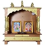 Jodhpur Handicrafts Wooden Pooja Mandir/Home Temple with LED Bulb