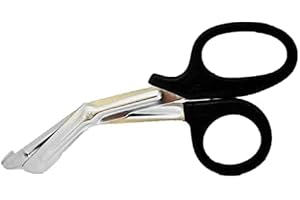 3ZONE HEALTH BEAUTY Tuff Cut Scissors Tough Shears First Aid Nurse Paramedic Emergency EMT Home Nurses Office Use (15cm, Black)
