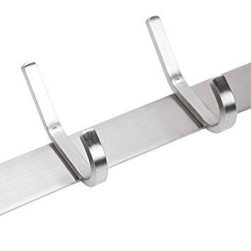5 Haken Garderobe Hakenleiste Edelstahl Bad Küche Rostfrei Mehrzweckhaken 5 Haken Wandhaken Silber - 4