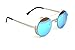 Wawoo®Fashion Retro Metal Frame Round Sunglasses Double Beam for Men and Women UV400 Protection Color Film Reflective Mirror Glasses Eyewear