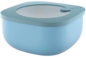 Guzzini Store&More Kitchen Active Design Contenitori Ermetici Bassi per Frigo/Freezer/ Microonde (M), 16 x 16 x 7,8 cm, Blu (Blu medio opaco)
