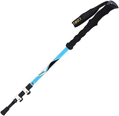 Climbing Stick Carbon Ultra-light Telescopic Folding Cane Walking On A Mountain Walking Stick Walking Stick Outdoors   External Lock ( Color : Blue )
