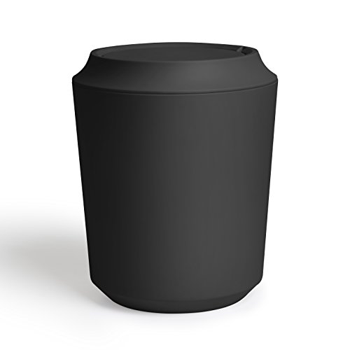 Umbra 1005487-040 Kera Waste Can, Bamülleimer mit Schwingdeckel aus Kunststoff, Schwarz