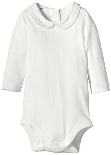 United Colors of Benetton Baby-Girls Collar Bodysuit, Off-White (Cream), 1 to 3 months (Manufacturer Size: 56 cms)