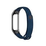 Happy Event Ersatzarmband Armband Silikonband Strap + Rahmen für Xiaomi Mi Band 3 (Dunkelblau)