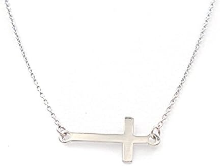 Tb – Choker Cross in Silver with Closure reasa Mounted in Elegant Chain Rolo