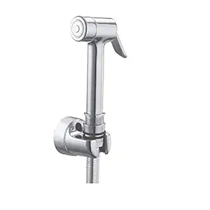 Oleanna Wall Mount Installation Type Brass HF-01 Caliber Health Faucet Lever with Flexible Shower Tube 1.5 m Health Faucet (Silver, Medium)