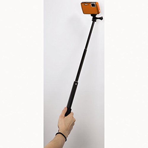 Hama Selfie-Stick, Reise-Teleskopstab mit Neiger-Stativkopf für Smartphones, Kameras und GoPro-Actioncams, Self-Monopod, Selfie 90, Schwarz - 7
