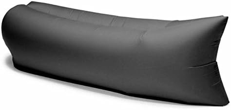 SinoPro Inflatable Lounger Outdoor Waterproof Air Filled Balloon Furniture Air Sleeping Sofa Compression Sacks Air Bag with Pockets and Security Loop Peg for Camping, Beach and Pool Party (Black)