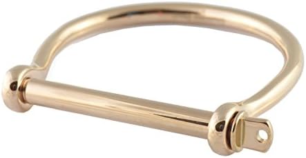 Flyingeagle Trade Bar Screw Cuff D Shape Shackle Bangle Stainless Steel Unisex/Women (Rose Gold)