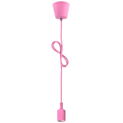 Lampara Plafone Suspension de Techo Colgante Rosa Decorativo con Portalampara E27 y Cable Longitud Máxima 155CM Ajustable para Comedor Salon Habitacion Juvenile Niña de Enuotek