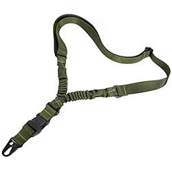 Oleader Sangle Tactique 1 Point Echarpe de Fusil Pistolet Réglable Système avec Sangle Elastique Multifunction pour la Chasse Camping et Sports en Plein Air -Vent