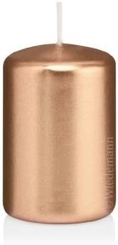 24 Pillar Candles Cello 100/40 mm (Rose Gold Metallic)